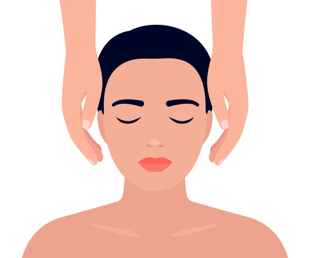 女人有灵气治疗替代疗法。恢复整体的人类能量。有帮手的替代医学。矢量图图片下载