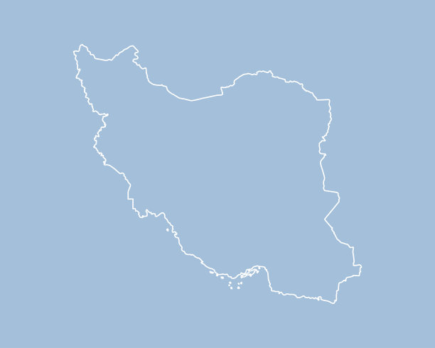 矢量轮廓地图伊朗，模板亚洲国家图片下载