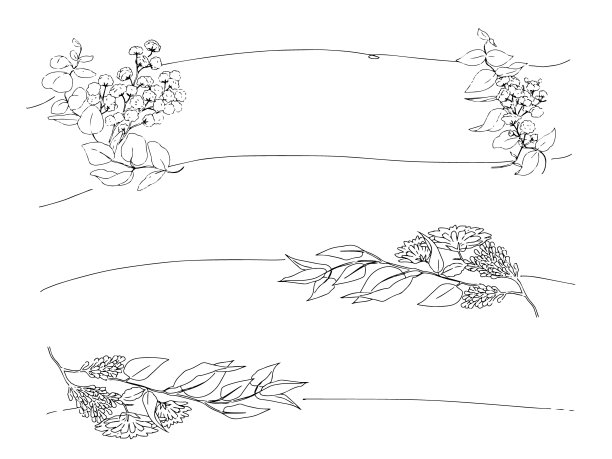 用花装饰的细长框架图片下载