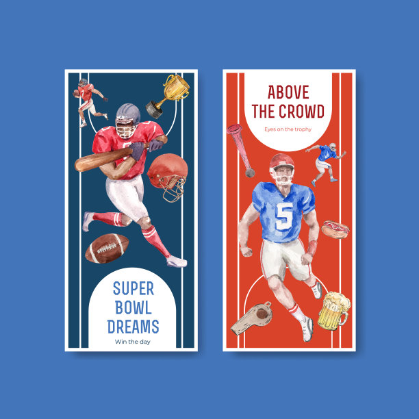 具有超级碗运动概念的传单模板图片下载