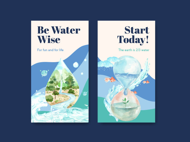 世界水日概念的Instagram模板图片下载