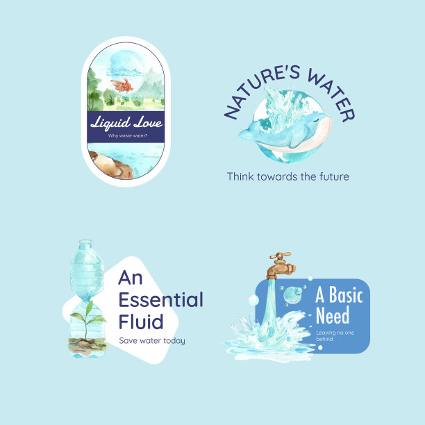 标志设计与世界水日的概念图片下载