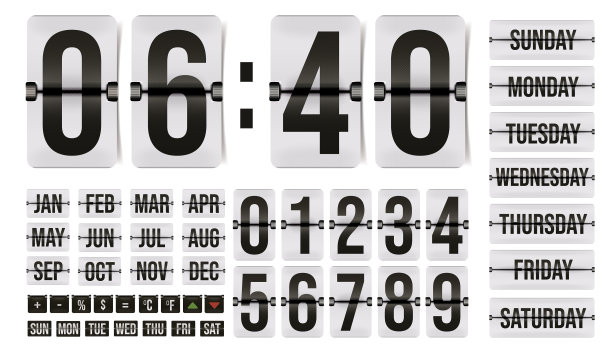 翻转计数器日历与数字月日设置图片下载