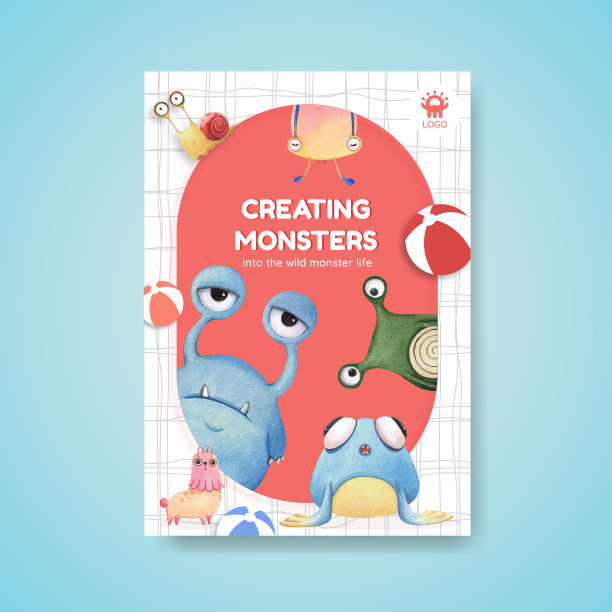 海报模板与怪兽概念设计图片下载