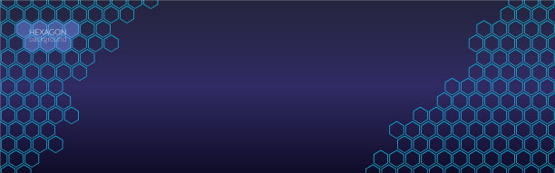 抽象几何背景蓝色六边形图片下载