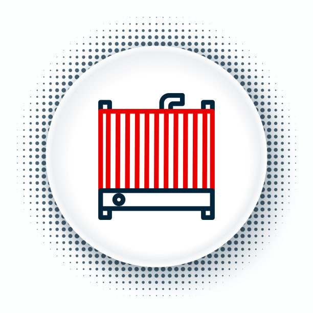 线路汽车散热器冷却系统图标隔离上图片下载