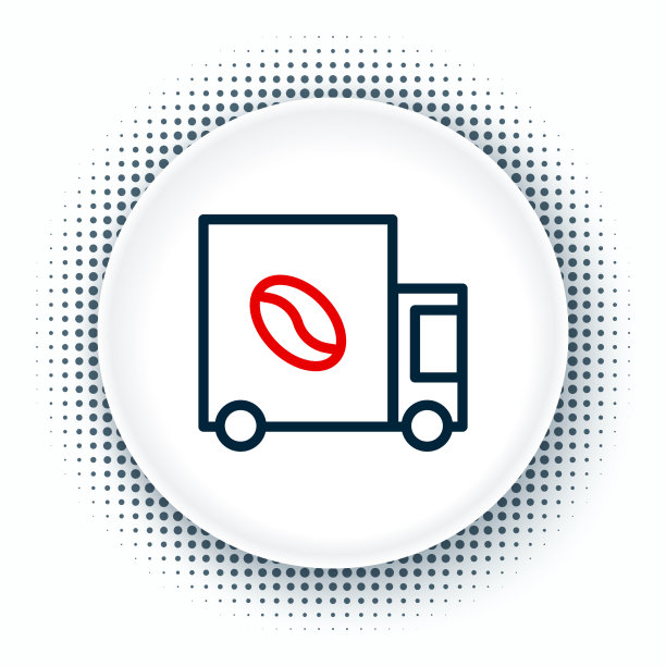 行咖啡街卡车机器图标孤立图片下载