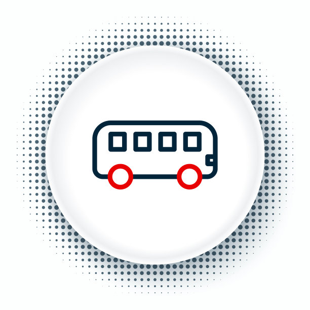 线巴士玩具图标孤立的白色背景图片下载