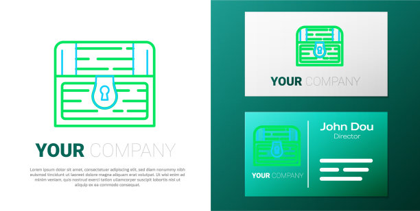 线古董宝箱图标孤立在白色上图片下载