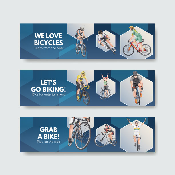 横幅模板与世界自行车日图片下载