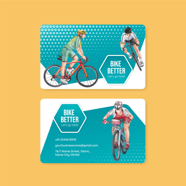名片模板与世界自行车日图片下载