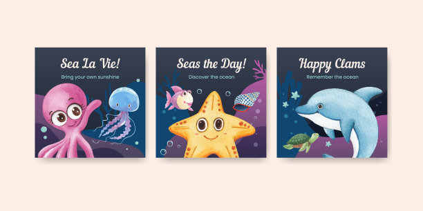 横幅模板与海洋高兴图片下载