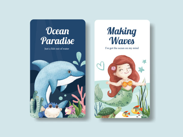 Instagram模板与海洋高兴图片下载