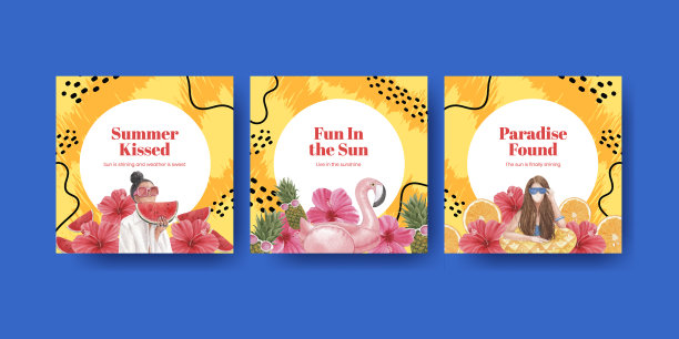 带有夏日氛围的横幅模板图片下载