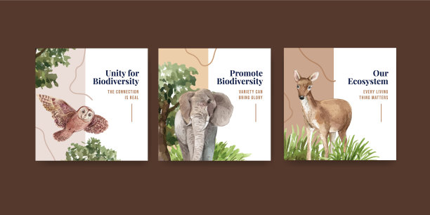 横幅模板与生物多样性作为自然图片下载