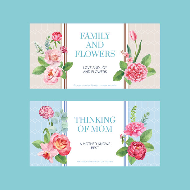 有母亲节快乐概念的推特模板图片下载