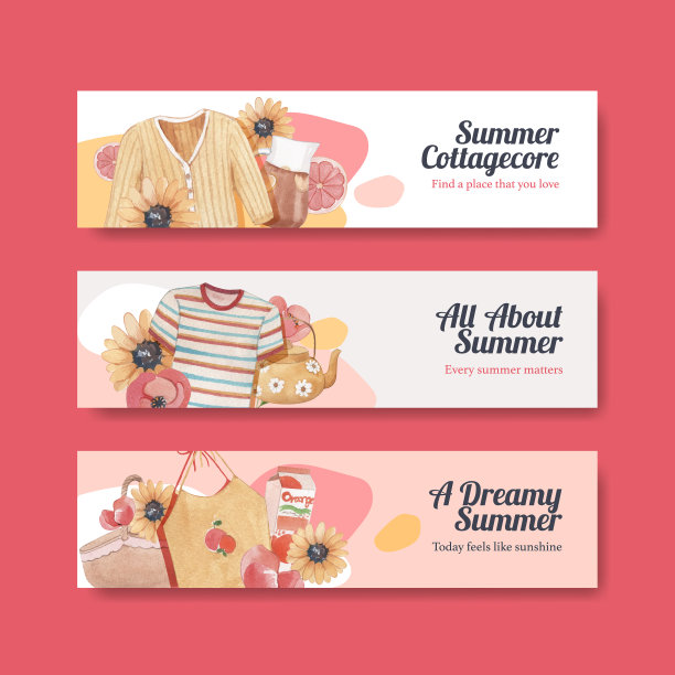 旗帜模板与夏季别墅核心图片下载