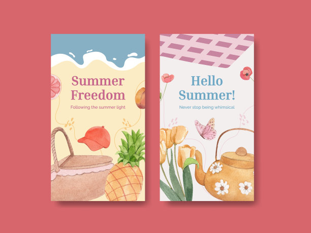 Instagram模板与夏季别墅核心图片下载