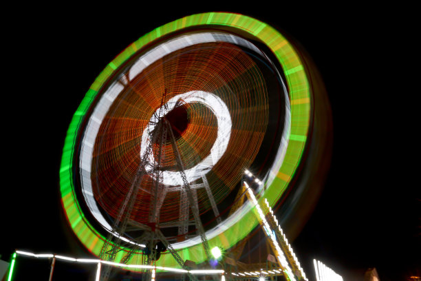 巨大的车轮光来作为圆圈与长曝光图片下载