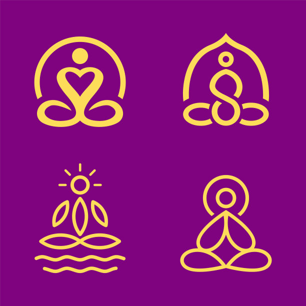 瑜伽姿势标志套装包图片下载