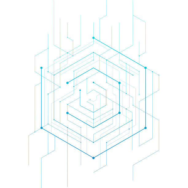 抽象几何六边形线和点图片下载
