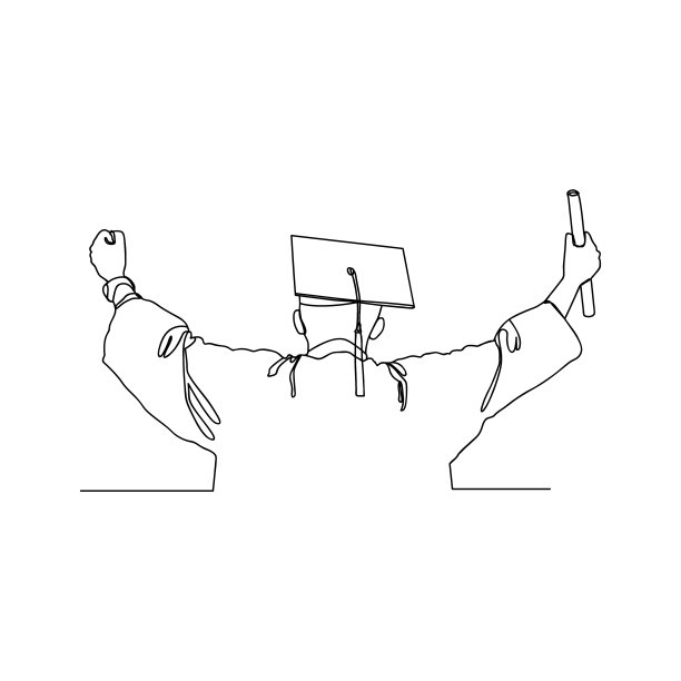 抽象线条艺术绘画毕业典礼图片下载