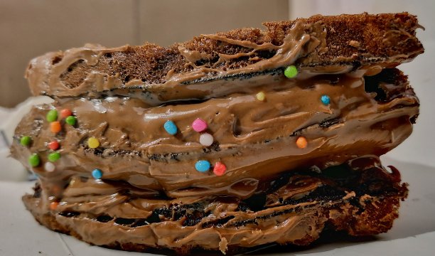 带糖屑的巧克力华夫饼图片下载