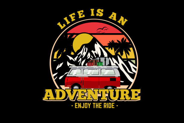 生活是一场冒险，享受骑行设计图片下载