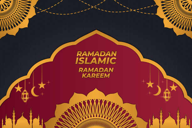 背景平坦清真寺斋月伊斯兰装饰图片下载