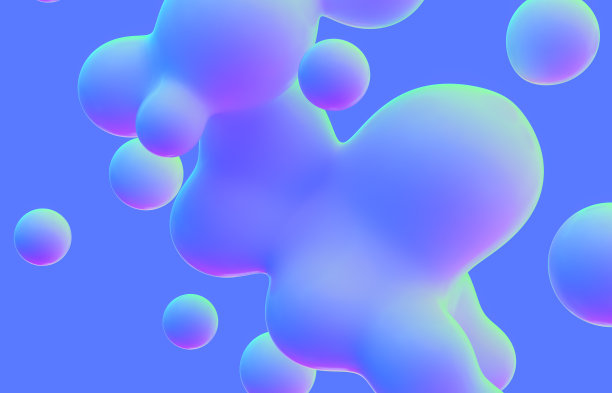 全息浮动的液滴，肥皂泡，球。图片下载