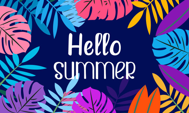 有机扁平夏季背景图片下载