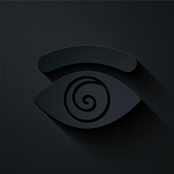 剪纸催眠图标孤立在黑色图片下载