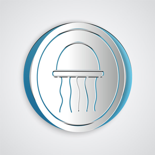 剪纸上有海蜇盘上的图标图片下载