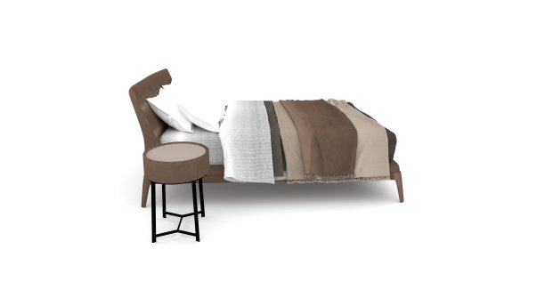 现代的双人床。孤立在白色背景上。3 d演示。图片下载