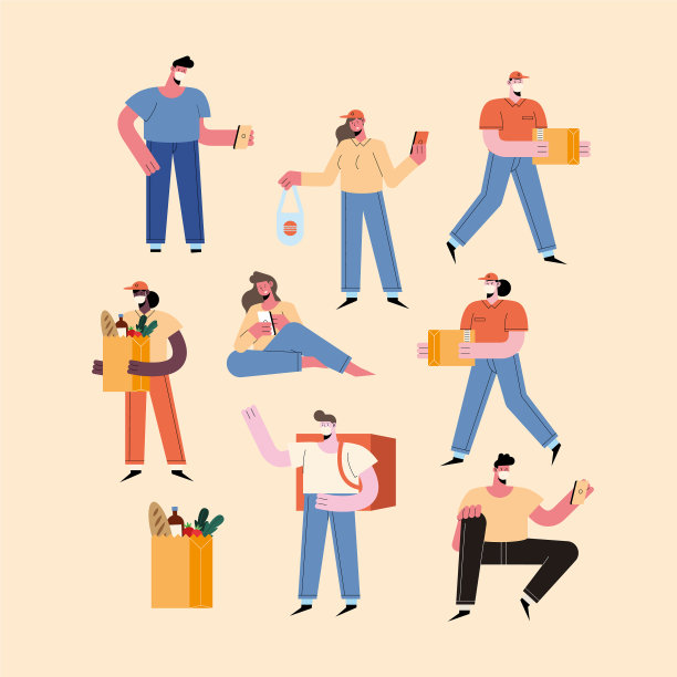 八个送货工人图片下载