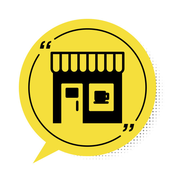 黑色的咖啡店图标孤立在白色图片下载