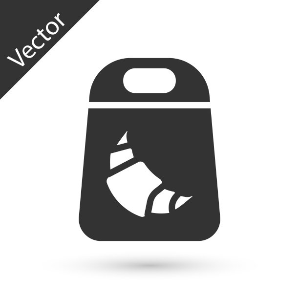 灰色羊角包图标隔离在白色图片下载