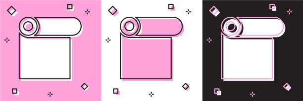 设置卷纸图标孤立在粉红色和白色图片下载