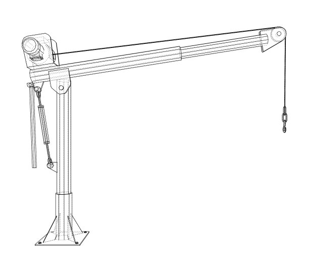 吊艇架或吊艇架。向量图片下载