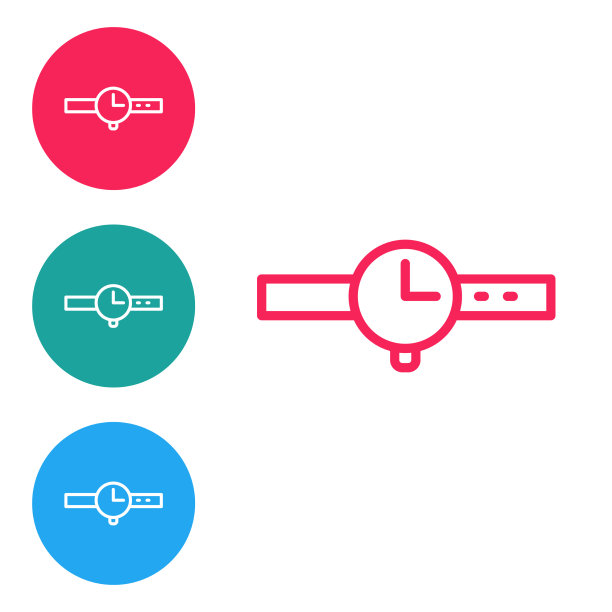 等距腕表图标隔离在橙色图片下载