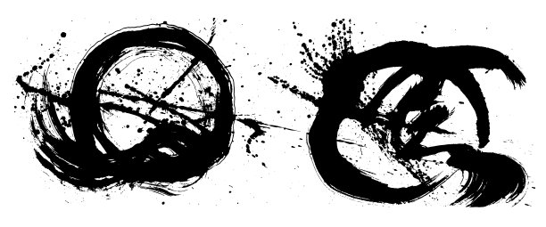 艺术圈墨水。画笔描边插图。图片下载