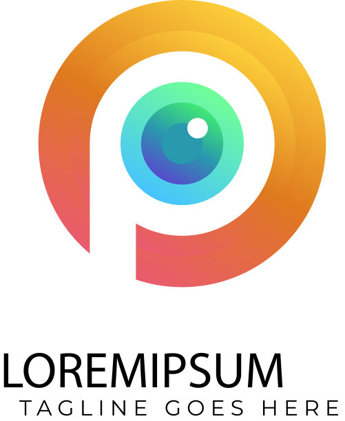 摄影标志与字母p和镜头图片下载