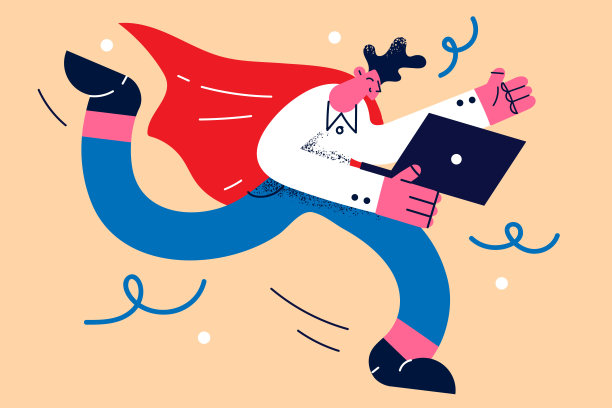 商人超级英雄和遥远的工作概念图片下载