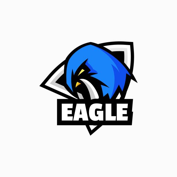 矢量插图鹰E运动和运动风格。图片下载