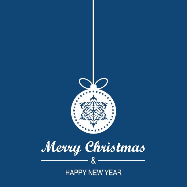 圣诞节和新年平向量贺卡挂小玩意和字母图片下载