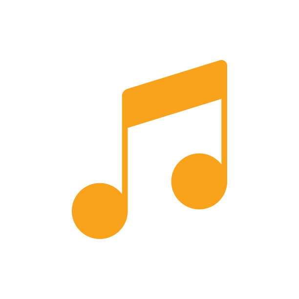 扁平孤立的音符矢量标志图标图片下载