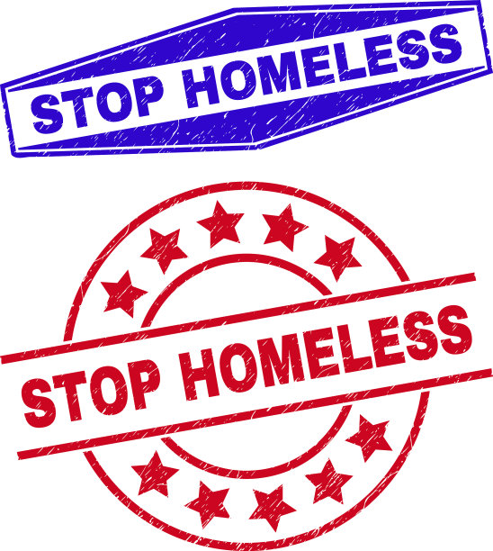 停止无家可归的橡皮水印圈和图片下载