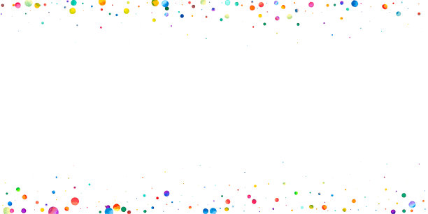 白色背景上的水彩五彩纸屑。可爱的彩虹色小点。喜庆广彩亮卡。非凡的手绘五彩纸屑图片下载