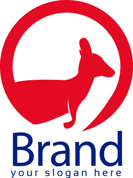 圆形袋鼠标志平面设计图片下载