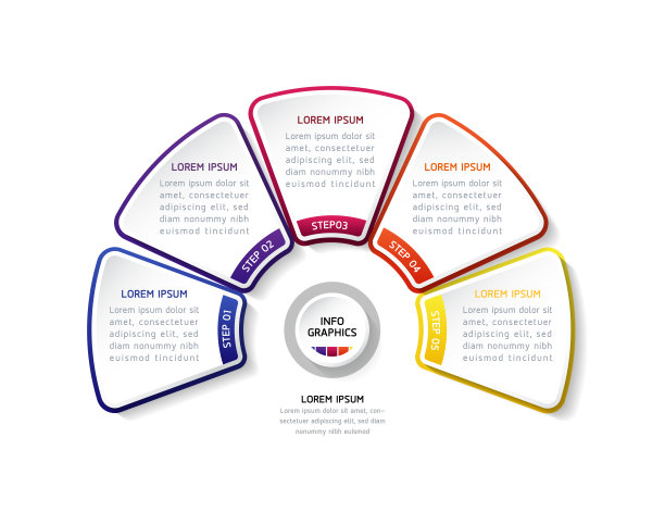 矢量插图，信息图形设计，模板，营销，信息，有5个选项或步骤图片下载